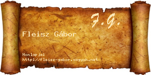 Fleisz Gábor névjegykártya